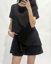 Dressy Layered Romper - Black - Ferlicious