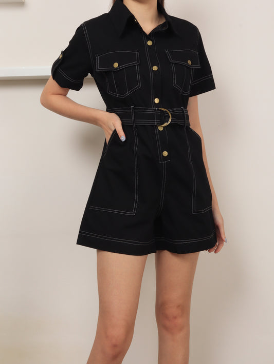 Emery Utility Romper, women's romper - Ferlicious Singapore