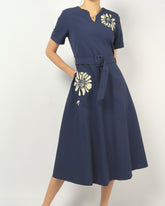 Floral Applique Midi Dress