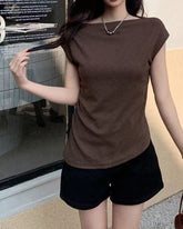 Wide Neck Off Shoulder Top - Ferlicious Singapore (view 4)