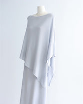 Asymmetric Boat Neck Knit Poncho Top