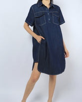 Flap Pocket Denim Shirt Dress - Ferlicious Singapore (view 2)
