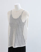 Open Knit Slit Hem Vest