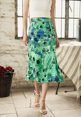 Bohemian Mermaid Midi Skirt - Sea of Greens - Ferlicious