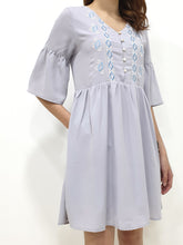 Flounce Sleeve Tribal Babydoll Dress (Non-returnable) - Ferlicious