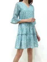 Flower Gathered Tier Dress - Mint (Non-returnable) - Ferlicious