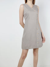 Linen Button Sleeveless Dress - Ferlicious
