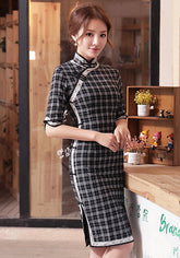 Monochrome Cheongsam - Ferlicious
