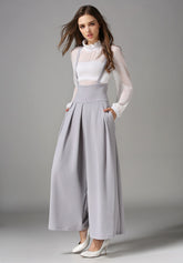 Suspender Flare Leg Jumpsuit - Ferlicious