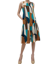 Geometric Print Midi - Brown