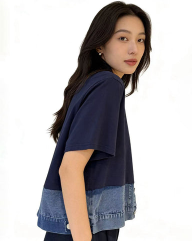 Denim Combo Top