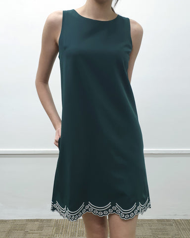 Silver Scallop Embroidery Dress