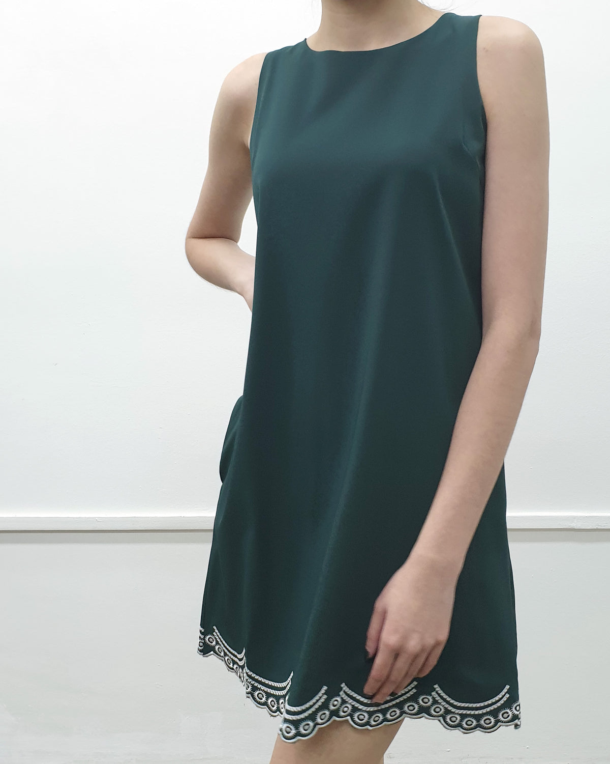 Silver Scallop Embroidery Dress - Ferlicious Singapore (view 2)