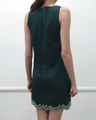 Silver Scallop Embroidery Dress