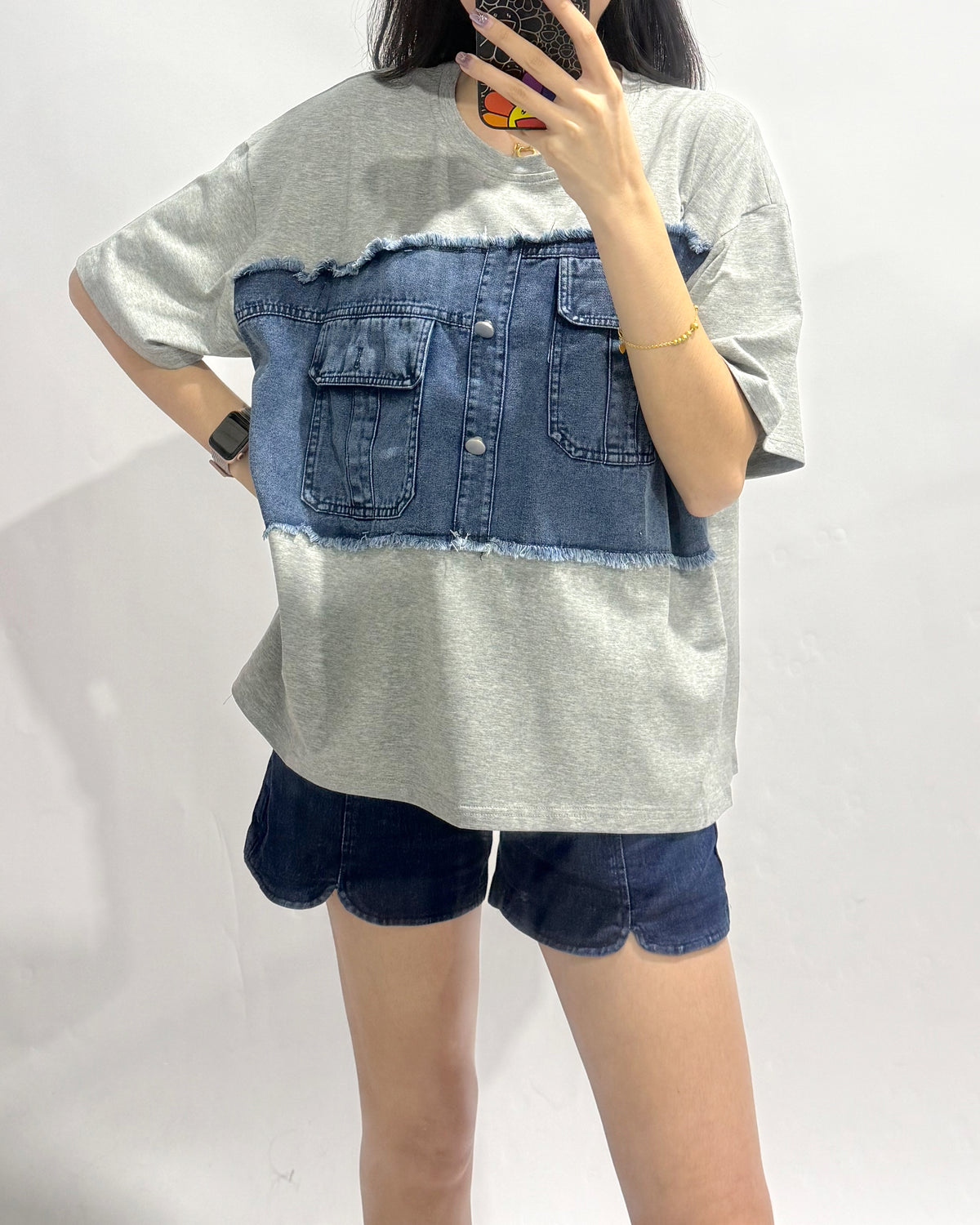 Boxy Denim Top - Ferlicious Singapore (view 2)
