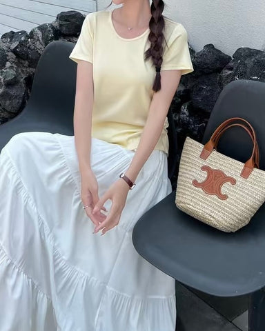 Back Keyhole Ruched Waist Top