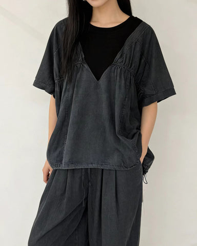 Denim Batwing Top