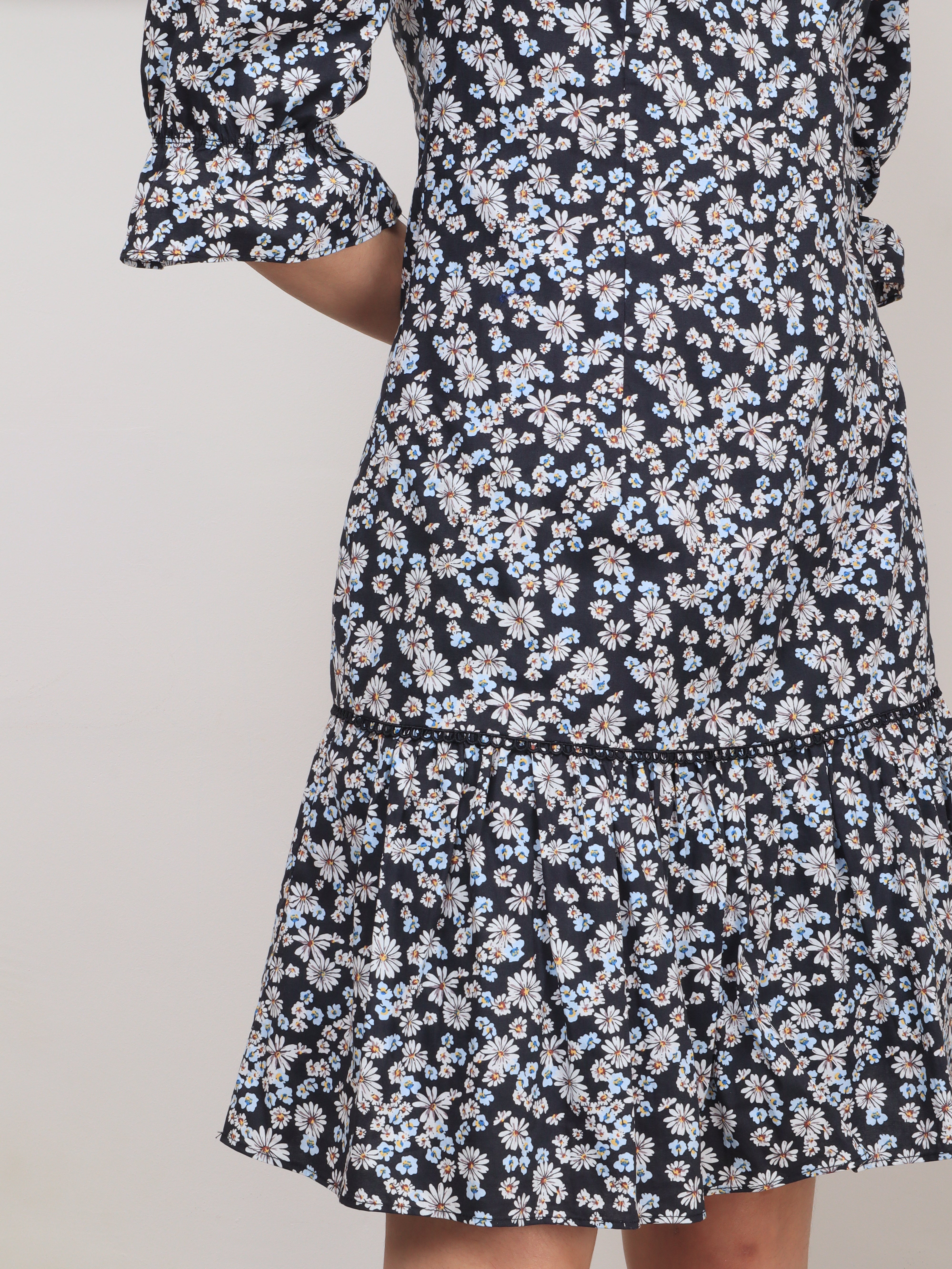 Victoria Half Sleeve Floral Dress