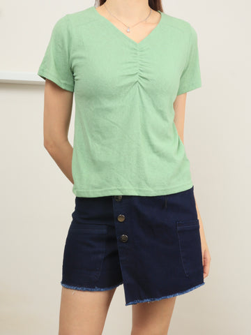 Ruched Front Top - Green