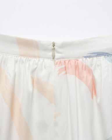 Abstract Brushstroke Midi Skirt