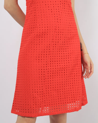 Assym Eyelet Midi - Coral