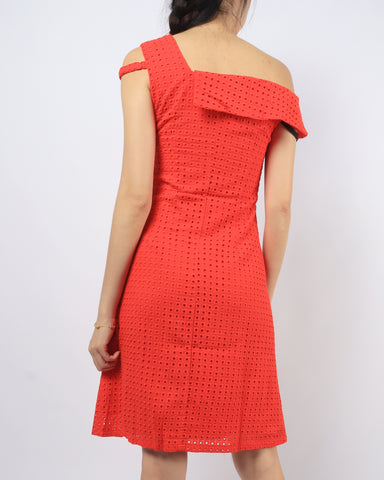 Assym Eyelet Midi - Coral