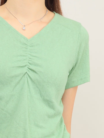 Ruched Front Top - Green