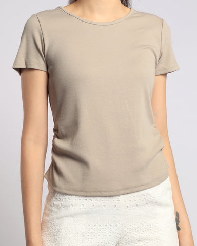 Back Keyhole Ruched Waist Top