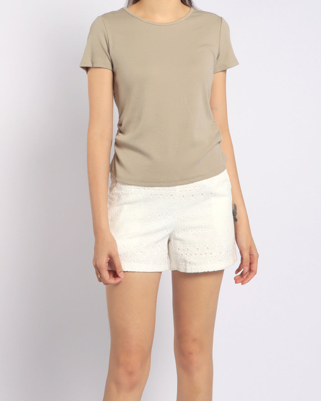 Back Keyhole Ruched Waist Top