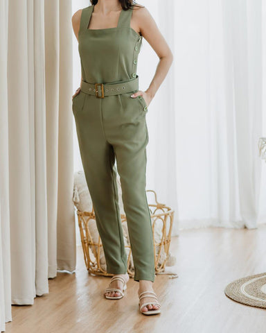 Buttons Tapered Jumpsuit