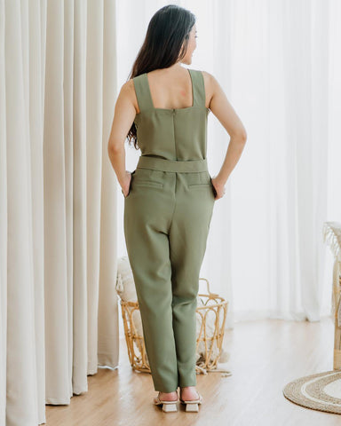 Buttons Tapered Jumpsuit