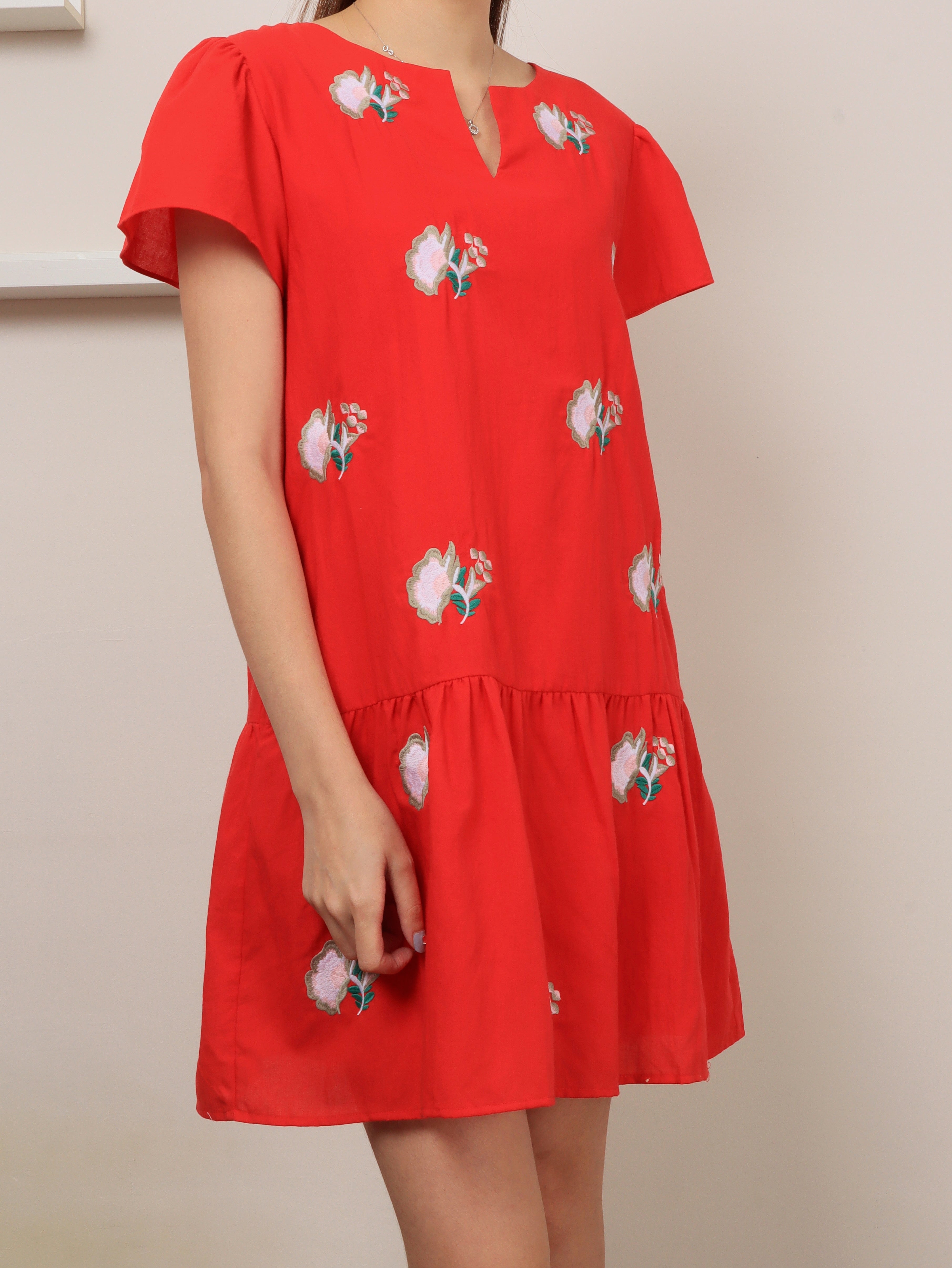 Chaitali Embroidered Peplum Dress FERLICIOUS Chaitali Embroidered Peplum Dress FERLICIOUS