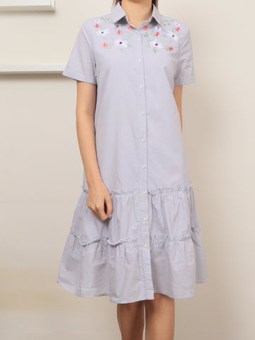 Clarabelle Stripes Button Down Dress