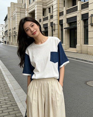 Color Block Pocket Tee