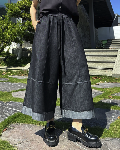 Contrast Denim Culottes