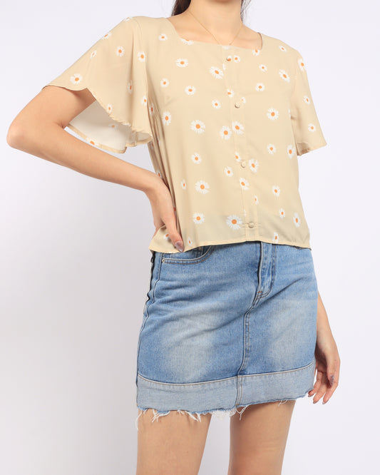 Daisy Breeze Flutter Top, women's top - Ferlicious Singapore