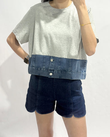 Denim Combo Top