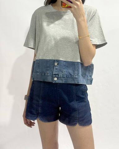 Denim Combo Top