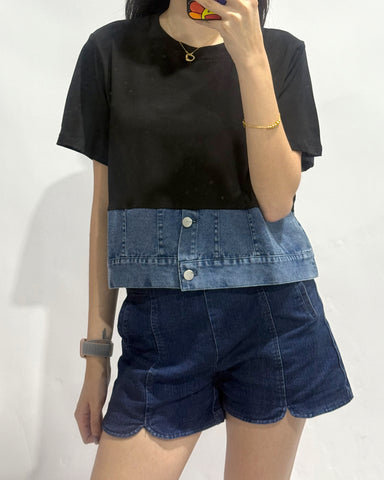 Denim Combo Top