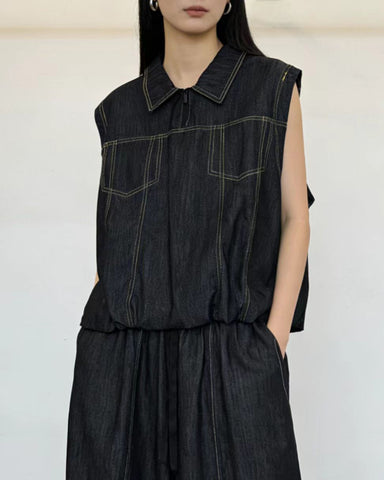 Denim Oversized Top