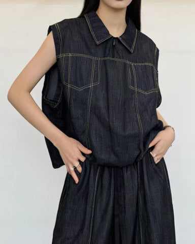Denim Oversized Top
