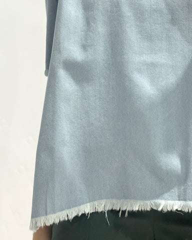 Denim Raw Hem Top