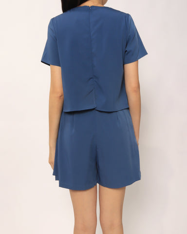 Dressy Layered Romper - Blue