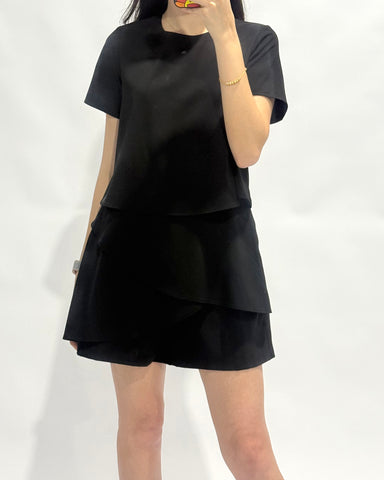 Dressy Layered Romper - Black