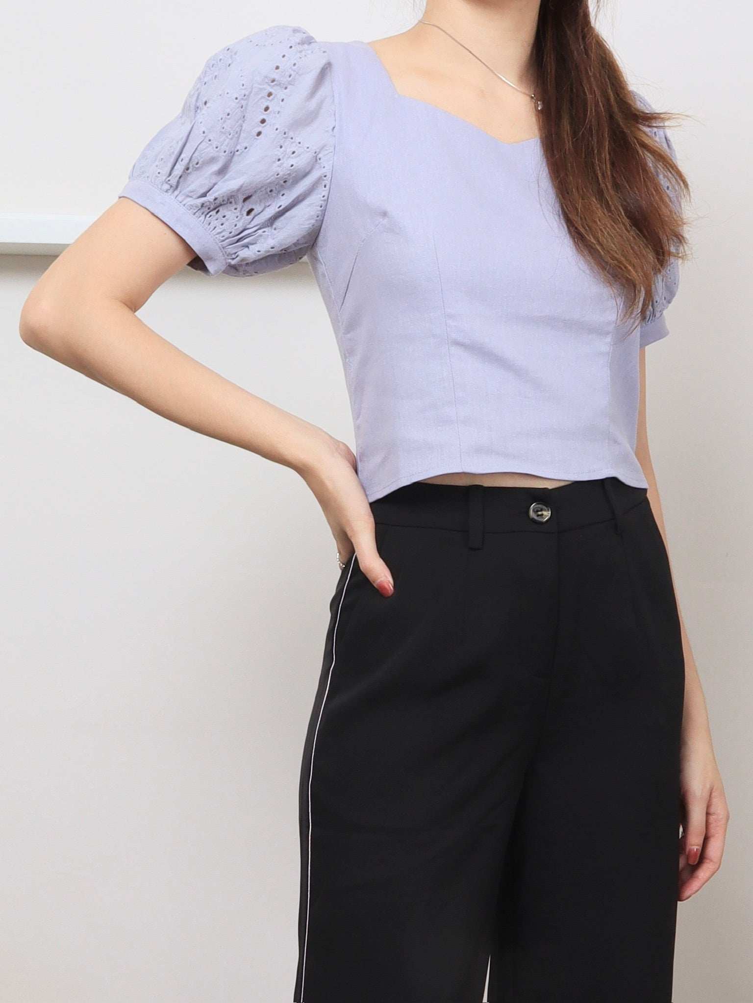 Charm Eyelet Sleeve Blouse