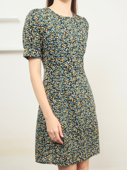 Calla Print Dress - Black, women's dress - Ferlicious Singapore