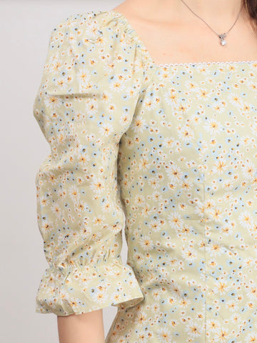 Victoria Half Sleeve Floral Dress