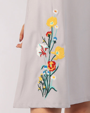 Embroidered A Line Dress