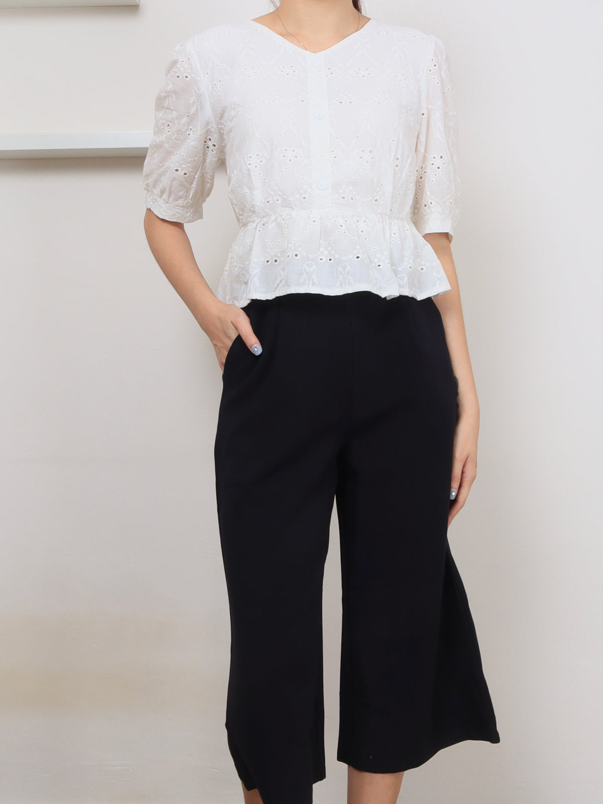 Eyelet Sleeved Top