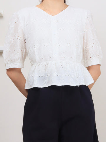 Eyelet Sleeved Top
